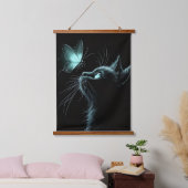 elegant Hanging Tapestry modern chic abstract Wandteppich Mit Holzrahmen (Schlafzimmer)