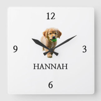Elegant "HANNAH" Personalisiert Quadratische Wanduhr