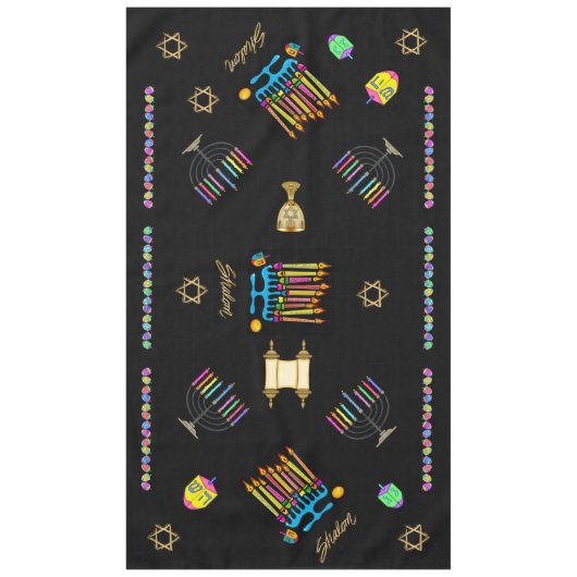 Elegant Hanukkah Chanukah Tablecover Tischdecke (Vorderseite)