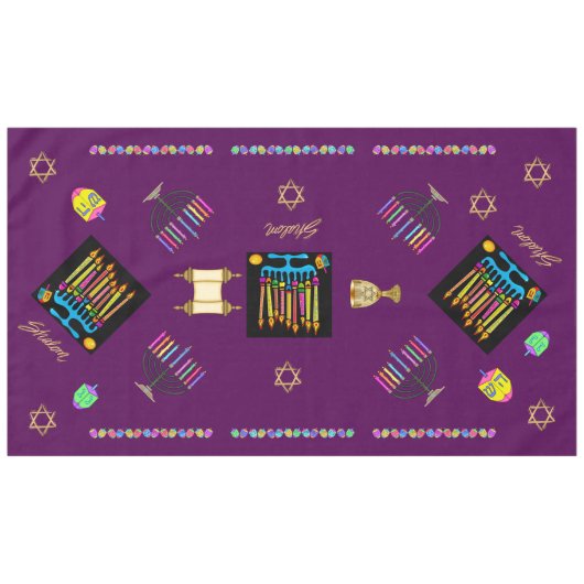 Elegant Hanukkah Chanukah Tablecover Tischdecke (Vorderseite (Horizontal))