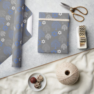 Elegant Hanukkah Holiday Pattern Geschenkpapier
