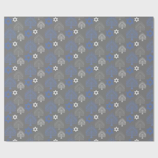 Elegant Hanukkah Holiday Pattern Geschenkpapier (Flach)