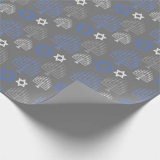 Elegant Hanukkah Holiday Pattern Geschenkpapier (Ecke)