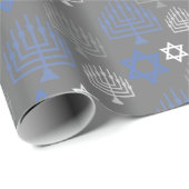 Elegant Hanukkah Holiday Pattern Geschenkpapier (Rolleneckpunkt)