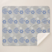 Elegant Hanukkah Holiday Pattern Sherpadecke (Vorderseite (Horizontal))