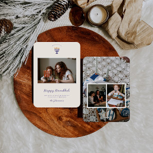 Elegant Hanukkah Menorah   Fotos Feiertagskarte