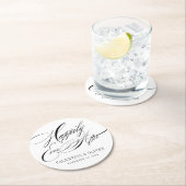 Elegant Happily Ever After Wedding Runder Pappuntersetzer (Vor Ort)