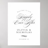 Elegant Happily Ever After Wedding Sign Poster (Vorne)