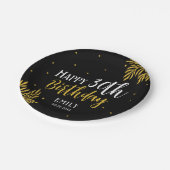 Elegant Happy 30th Birthday Gold Foliage Party Pappteller (Schrägansicht)