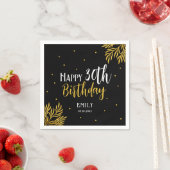 Elegant Happy 30th Birthday Gold Foliage Party Serviette (Beispiel)