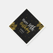 Elegant Happy 30th Birthday Gold Foliage Party Serviette (Ecke)