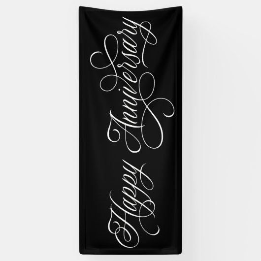 Elegant Happy Anniversary-Skript Banner (Vertikal)