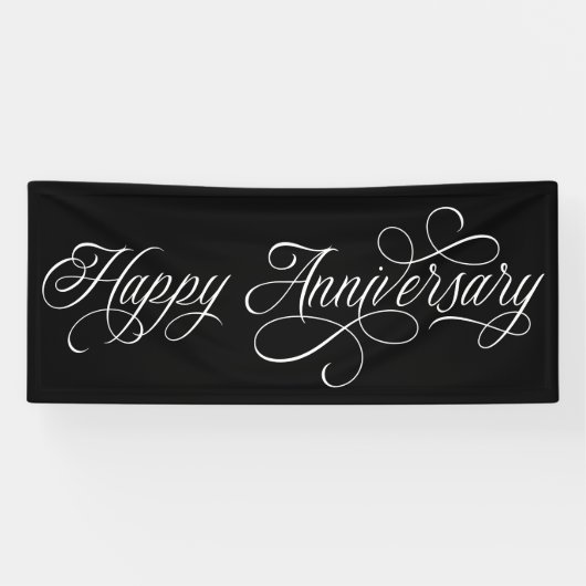 Elegant Happy Anniversary-Skript Banner (Horizontal)