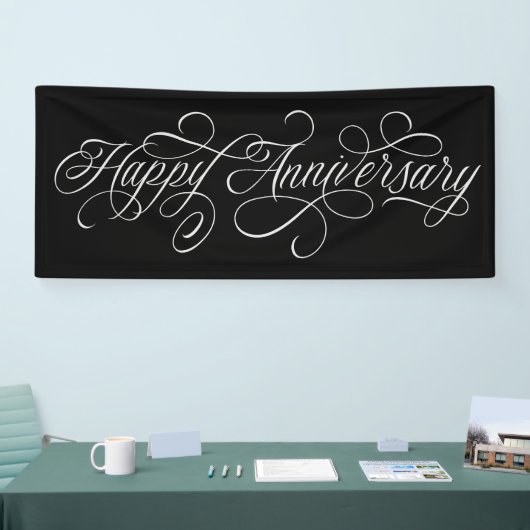 Elegant Happy Anniversary-Skript Banner (Messe)