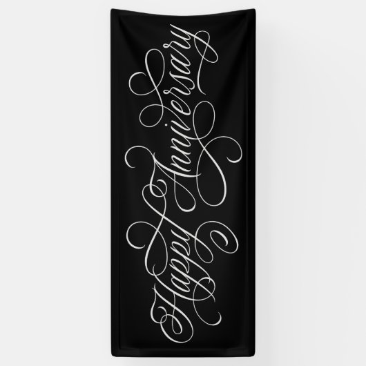 Elegant Happy Anniversary-Skript Banner (Vertikal)