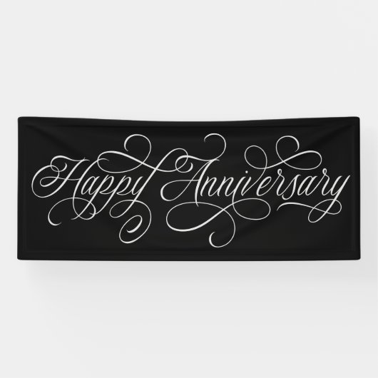 Elegant Happy Anniversary-Skript Banner (Horizontal)