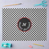 Elegant Happy Birthday Black Polka Dot Seidenpapier (Basteln)
