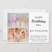 Elegant Happy Birthday Card Einladung (Vorderseite)