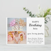 Elegant Happy Birthday Card Einladung (Stehend Vorderseite)