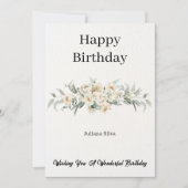 Elegant Happy Birthday Card Einladung (Vorderseite)