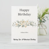 Elegant Happy Birthday Card Einladung (Stehend Vorderseite)