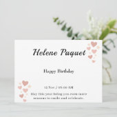Elegant Happy Birthday Card Einladung (Stehend Vorderseite)