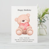 Elegant Happy Birthday Card Einladung (Stehend Vorderseite)