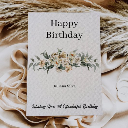Elegant Happy Birthday Card Einladung