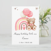 Elegant Happy Birthday Card Einladung (Stehend Vorderseite)