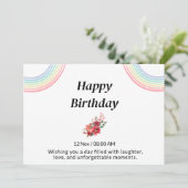 Elegant Happy Birthday Card Feiertagskarte (Stehend Vorderseite)