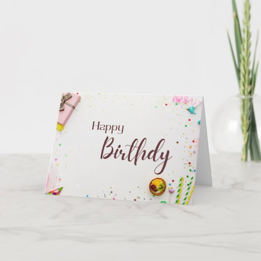 Elegant Happy Birthday Card - Stilvoll modern Einladung (Vorderseite)