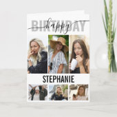 Elegant Happy Birthday Foto | Collage Gruß Karte (Vorderseite)