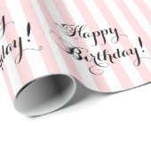Elegant Happy Birthday Geschenkpapier (Rolleneckpunkt)