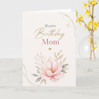 Elegant Happy Birthday Mom Greeting Card Karte