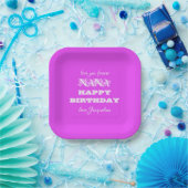 Elegant Happy Birthday Nana Script Simple Chic Pappteller (Party)