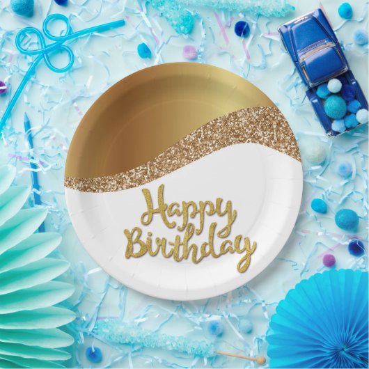 Elegant Happy Birthday Pappteller (Party)