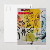 Elegant Happy Birthday Postcard Postkarte (Vorne/Hinten)