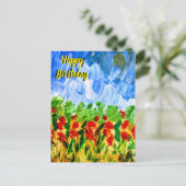 Elegant Happy Birthday Postkarte (Stehend Vorderseite)
