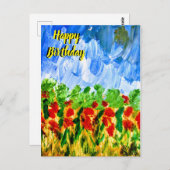 Elegant Happy Birthday Postkarte (Vorne/Hinten)