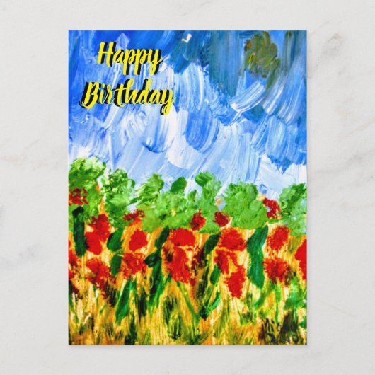 Elegant Happy Birthday Postkarte (Vorderseite)
