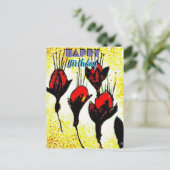 Elegant Happy Birthday Postkarte (Stehend Vorderseite)
