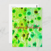 Elegant Happy Birthday Postkarte (Vorne/Hinten)