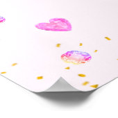 Elegant Happy Birthday Princess & Gems on Pink Poster (Ecke)