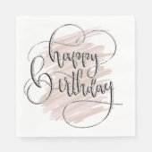 Elegant Happy Birthday Serviette (Vorderseite)