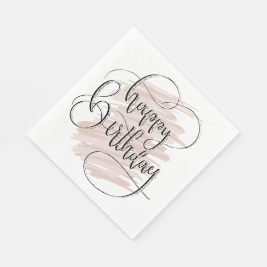 Elegant Happy Birthday Serviette (Ecke)