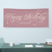 Elegant Happy Birthday Skript benutzerdefiniert Banner (Messe)