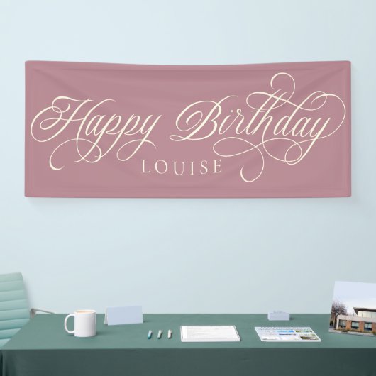 Elegant Happy Birthday Skript benutzerdefiniert Banner (Messe)