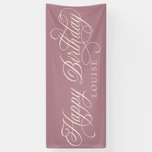 Elegant Happy Birthday Skript benutzerdefiniert Banner (Vertikal)