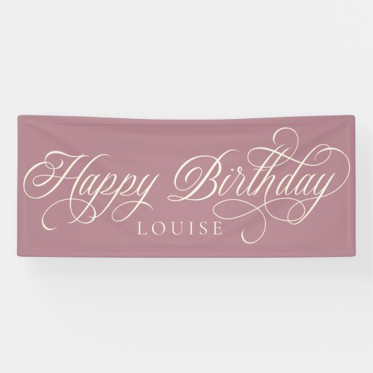 Elegant Happy Birthday Skript benutzerdefiniert Banner (Horizontal)