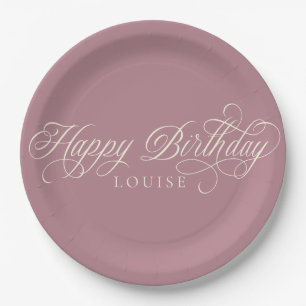 Elegant Happy Birthday Skript benutzerdefiniert Pappteller